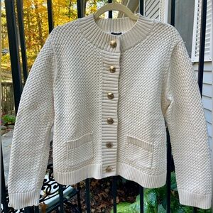 NEW TALBOTS Textured Mockneck Cardigan